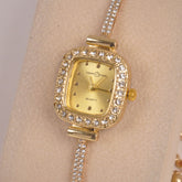 Golden Rosegold Chain Womans Watch Golden Dial